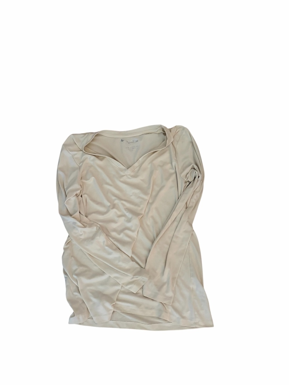 Splash Cream V-Neck Long Sleeve Top
